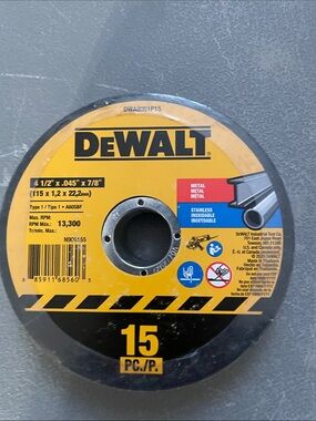 15-Pack Metal Cutting Wheels - Black/Yellow
